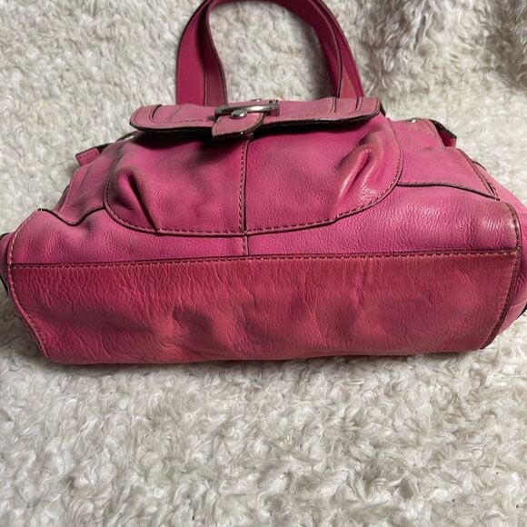 Fossil long live Vintage leather pink medium shoulder bag silver tone hardwares - Picture 6 of 15